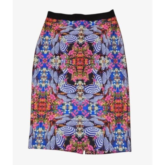 Milly Abstract Print Pencil Skirt M Multicolor Bodycon Summer Colorful EUC - Picture 5 of 6
